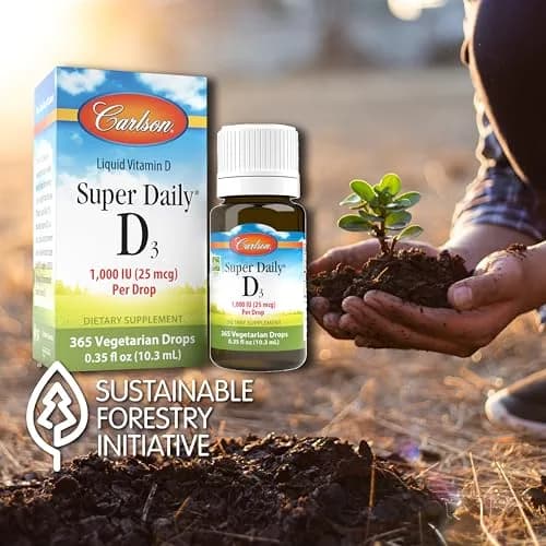 Carlson Super Daily D3 25 mcg | 365 Drops for Bone & Immune Support thumbnail 5