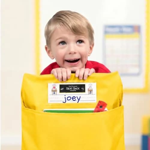 Seat Sack Student Chair Storage Pocket 15" Yellow | Classroom Organizer for Student Desks thumbnail 9