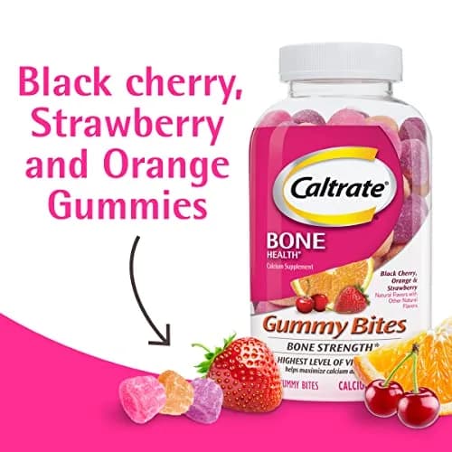 Caltrate Gummy Bites 600 Plus D3 Vitamin D and Calcium Supplement, 100 Ct | Bone Support with High Vitamin D3 & Calcium thumbnail 2