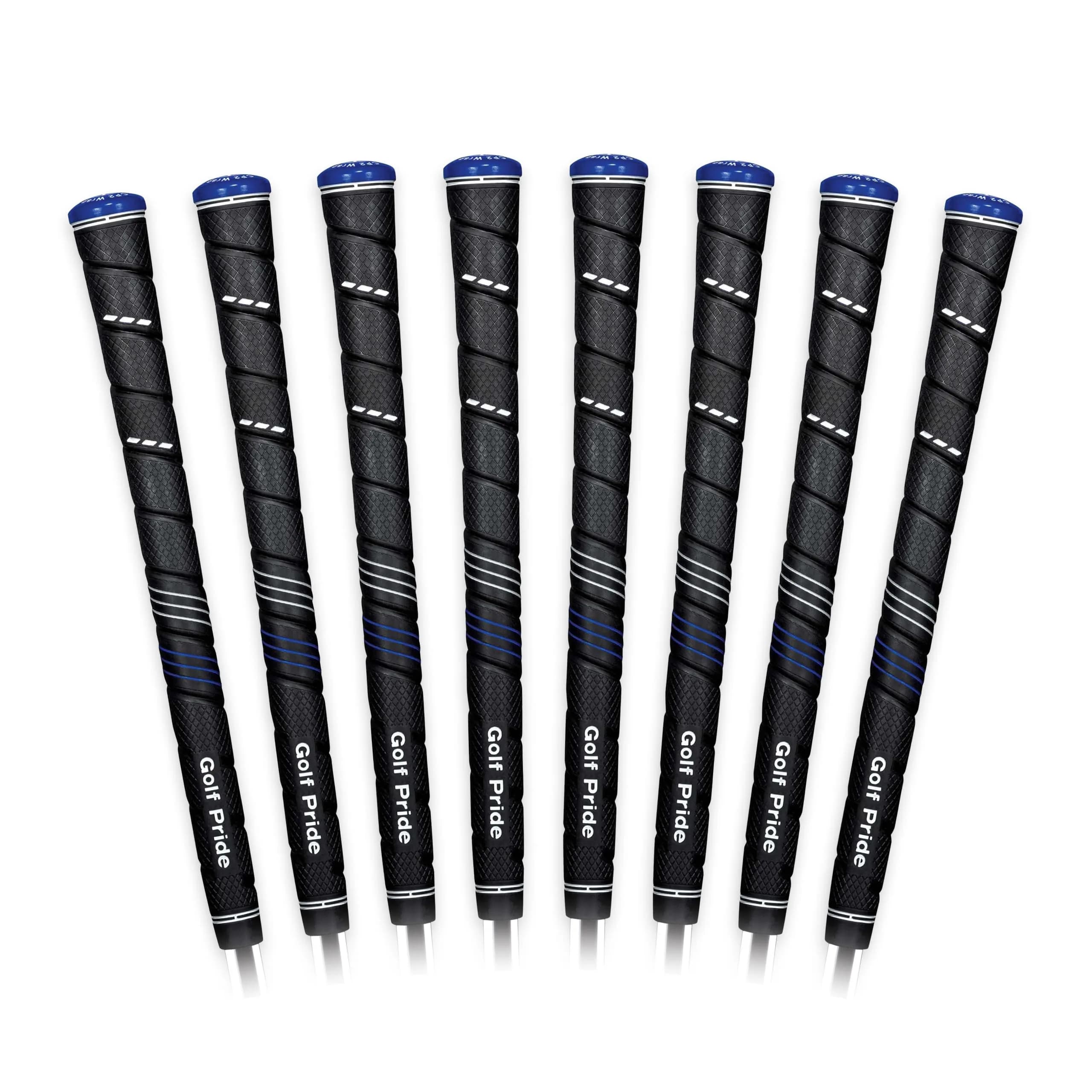 Golf Pride CP2 Wrap Golf Club Grip (8-Pack, Standard, Black/Blue) | Control Core Technology Reduces Torque