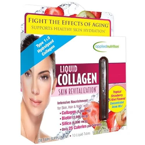 Applied Nutrition Liquid Collagen Skin Revitalization Beauty Drink | Supports Skin Elasticity & Moisture | Tropical Strawberry & Kiwi Flavor thumbnail 1