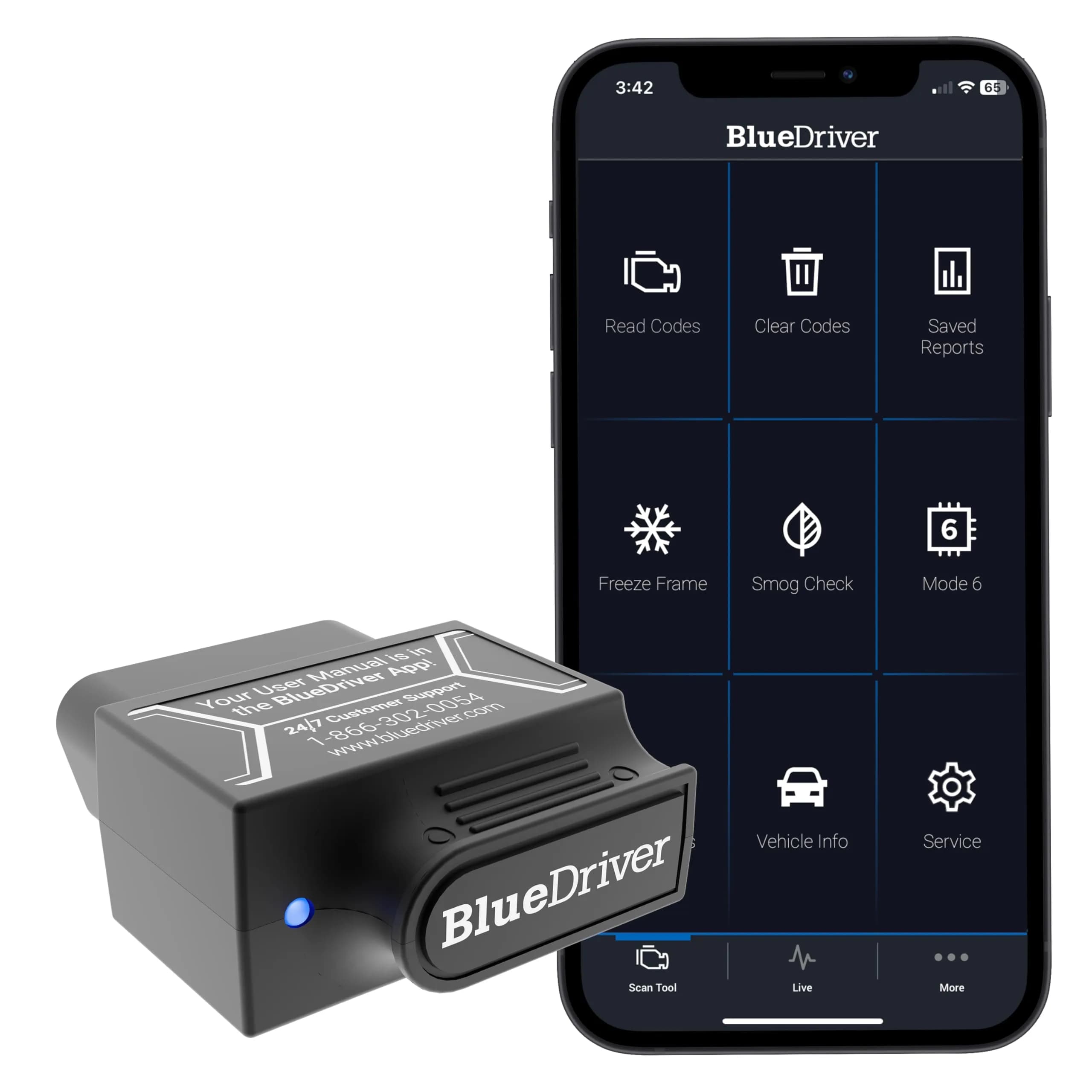BlueDriver Pro Next Gen OBD2 Scanner | Diagnose 8000+ Issues, ABS SRS TPMS, Repair Reports, Vehicles 1996+ — Pro