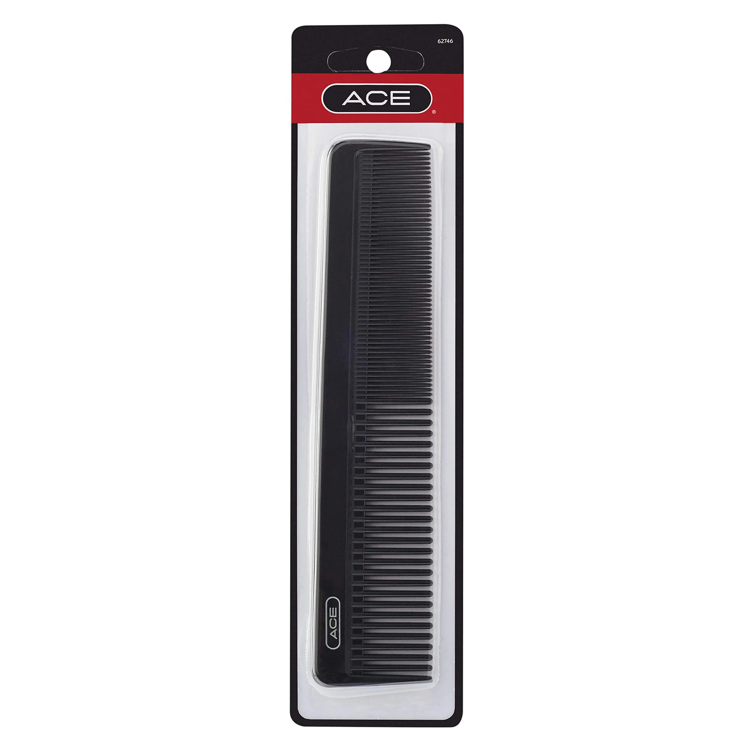 Ace Hair Comb Dressing 7.5 Inch | Fine Teeth for Precise Styling, Durable Plastic, Black - main product image