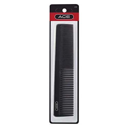 Ace Hair Comb Dressing 7.5 Inch | Fine Teeth for Precise Styling, Durable Plastic, Black thumbnail 1
