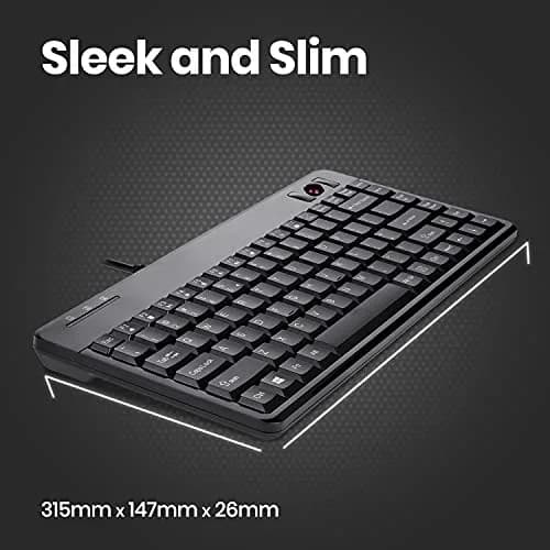 Perixx PERIBOARD-505H Wired Mini Keyboard with Built-in Trackball, 31.5 cm (12.4 in) Keyboard | Productivity & Efficiency thumbnail 5