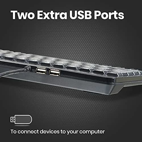 Perixx PERIBOARD-505H Wired Mini Keyboard with Built-in Trackball, 31.5 cm (12.4 in) Keyboard | Productivity & Efficiency thumbnail 6
