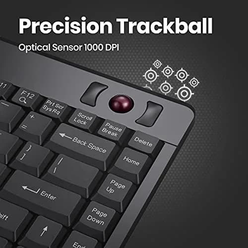 Perixx PERIBOARD-505H Wired Mini Keyboard with Built-in Trackball, 31.5 cm (12.4 in) Keyboard | Productivity & Efficiency thumbnail 3