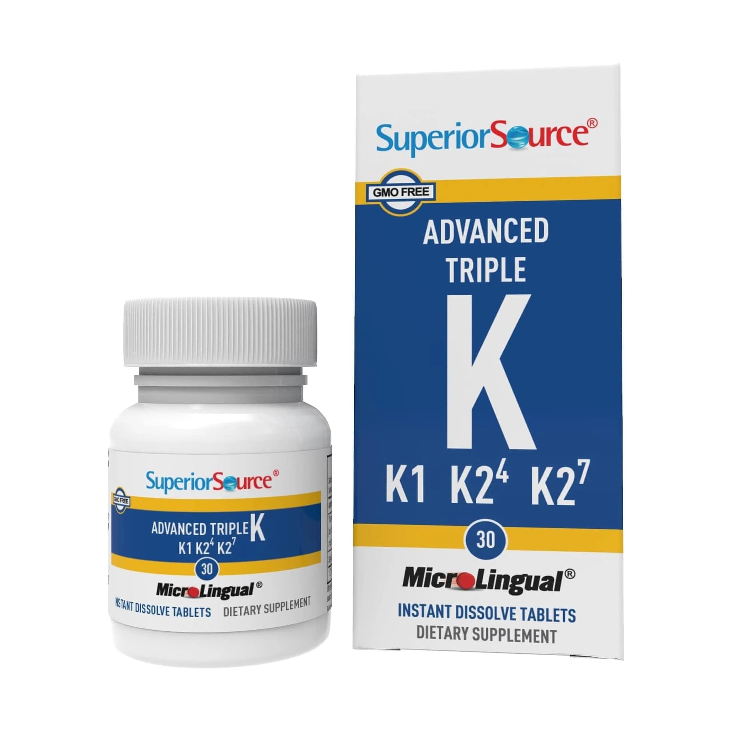 Superior Source Advanced Triple K, Vitamins K1 & K2 (MK-4), K2 (MK-7), 30Ct