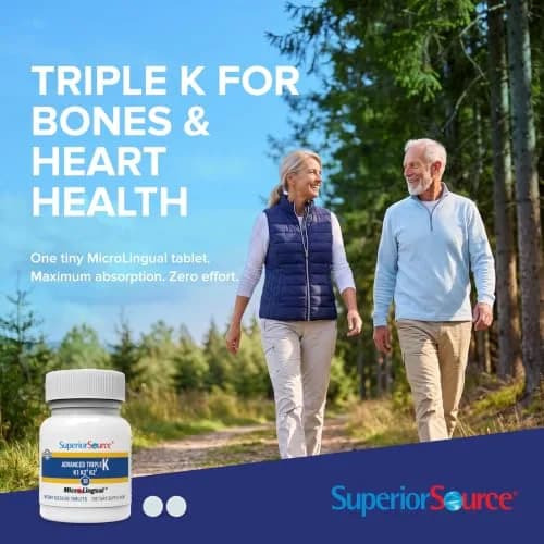 Superior Source Advanced Triple K, Vitamins K1 & K2 (MK-4), K2 (MK-7), 30Ct thumbnail 2