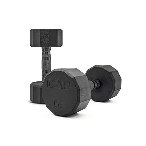 CAP 12lb Rubber Coated 12-Sided Dumbbell | Anti-Roll, Durable, Home & Commercial Use thumbnail 1
