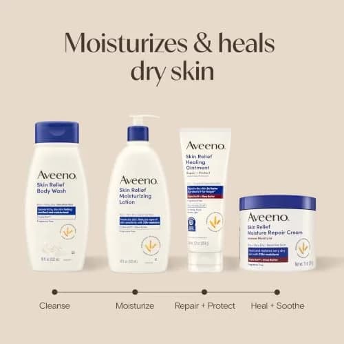 Aveeno Skin Relief Intense Moisture Repair Body Cream 325ml (11 Oz) | Fragrance-Free Triple Oat & Shea Butter for Very Dry Skin thumbnail 8