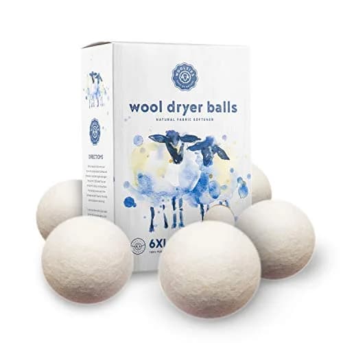 Woolzies Organic Wool Dryer Balls XL | 6-Pack (0.39 kg) | Natural Fabric Softener for Laundry thumbnail 1