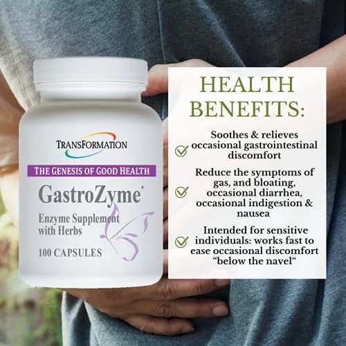 TRANSFORMATION GastroZyme Digestive Supplement 100 Capsules | Supports Gut Health & Comfort thumbnail 2