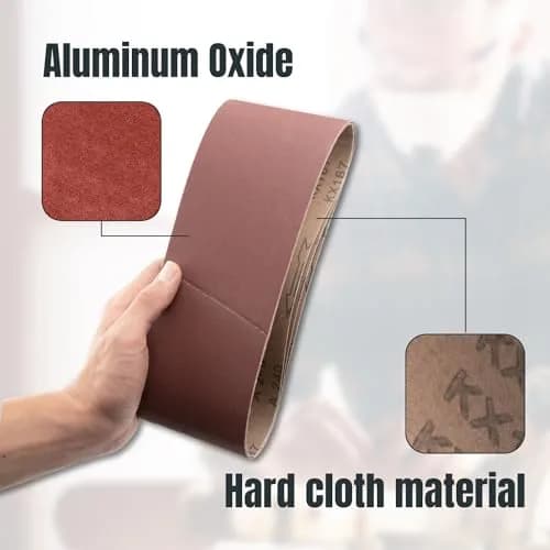 POWERTEC 3 x 21 Inch Sanding Belts, 10 Pack, 80 Grit Aluminum Oxide | Heavy Duty for Woodworking & Metal thumbnail 3