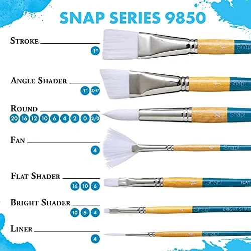 Princeton Snap! Round Paintbrush Size 0 (7 cm / 0.3 in) | Synthetic Taklon Bristles for Watercolor & Acrylics thumbnail 6