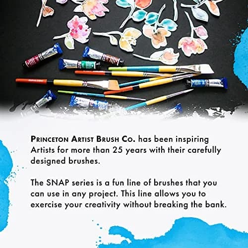 Princeton Snap! Round Paintbrush Size 0 (7 cm / 0.3 in) | Synthetic Taklon Bristles for Watercolor & Acrylics thumbnail 7