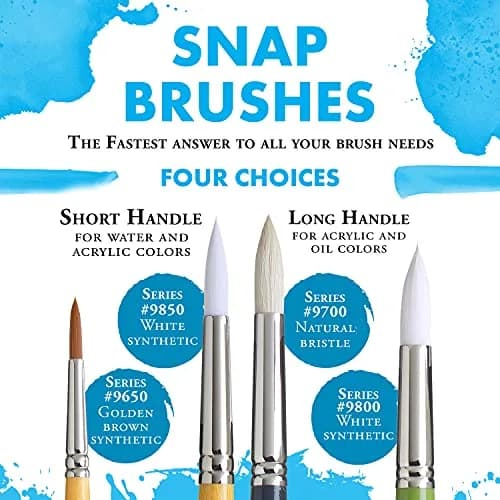 Princeton Art & Brush Company Taklon Round 4 Snap Brush, White | Artist Quality Synthetic Bristle for Watercolor & Acrylics thumbnail 2