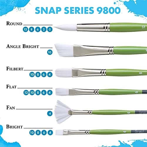 Princeton Snap! Round Paintbrush Size 12 | Synthetic Taklon Bristles for Watercolor & Acrylics thumbnail 5