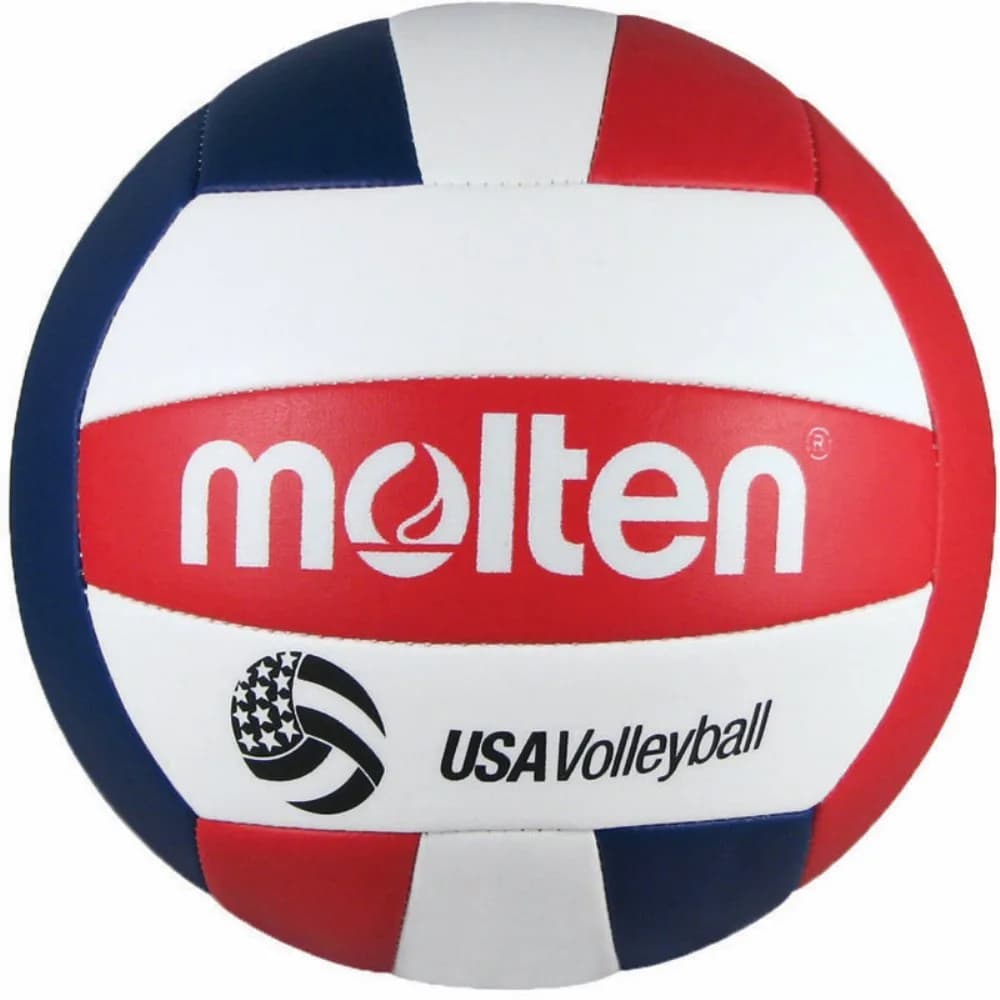 Molten Recreational Volleyball | Ultra Soft Cover for Indoor & Outdoor Play (Official Size & Weight) — Red/White/Blue