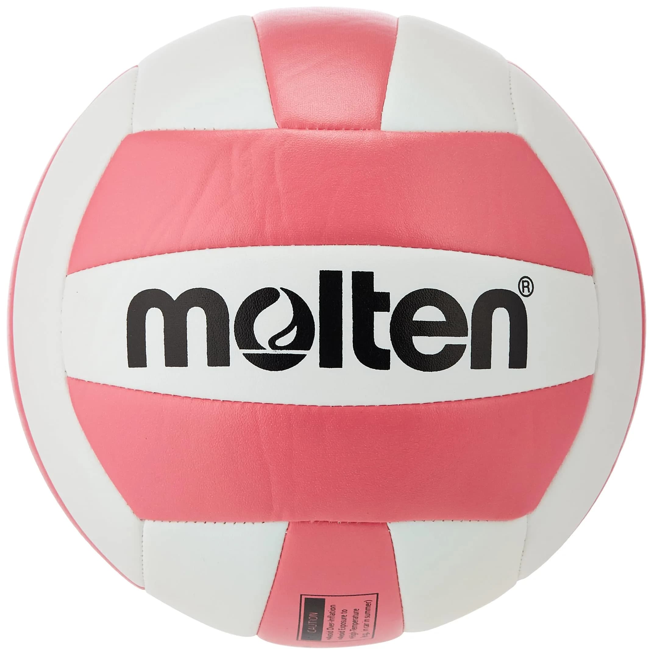 Molten Recreational Volleyball | Ultra Soft Cover for Indoor & Outdoor Play (Official Size & Weight) — Pink/White
