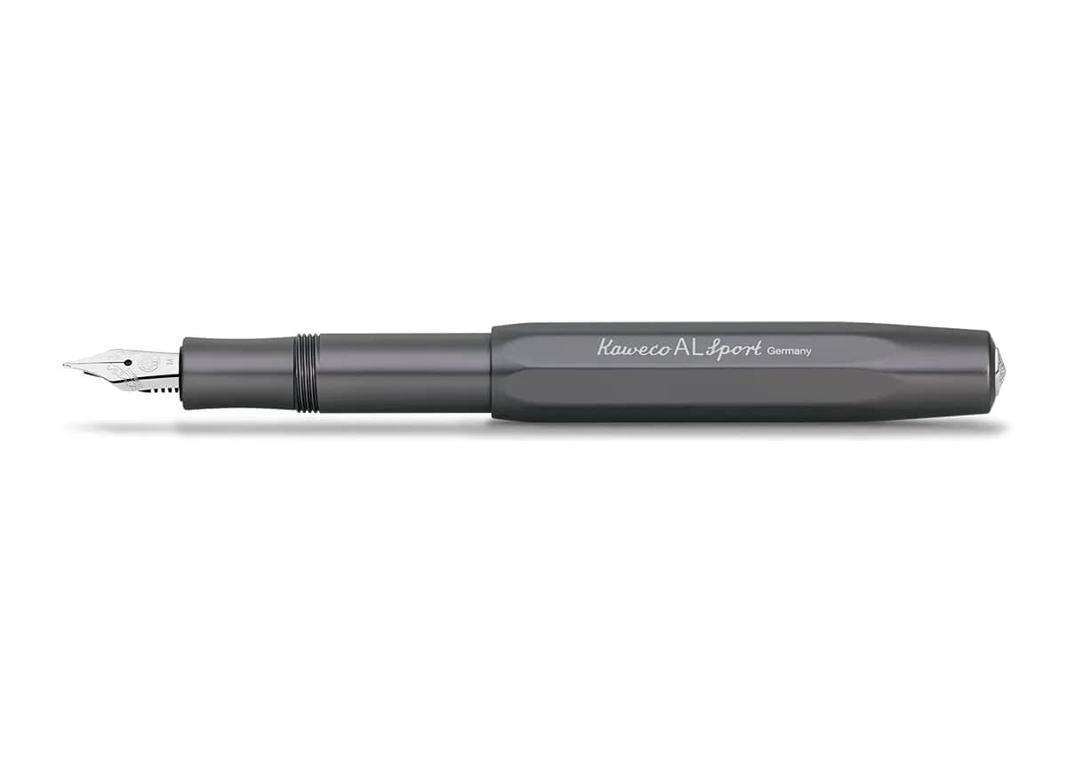Kaweco AL SPORT Fountain Pen Anthracite Medium Nib | Premium Aluminium Body, Made in Germany Nib — Anthracite