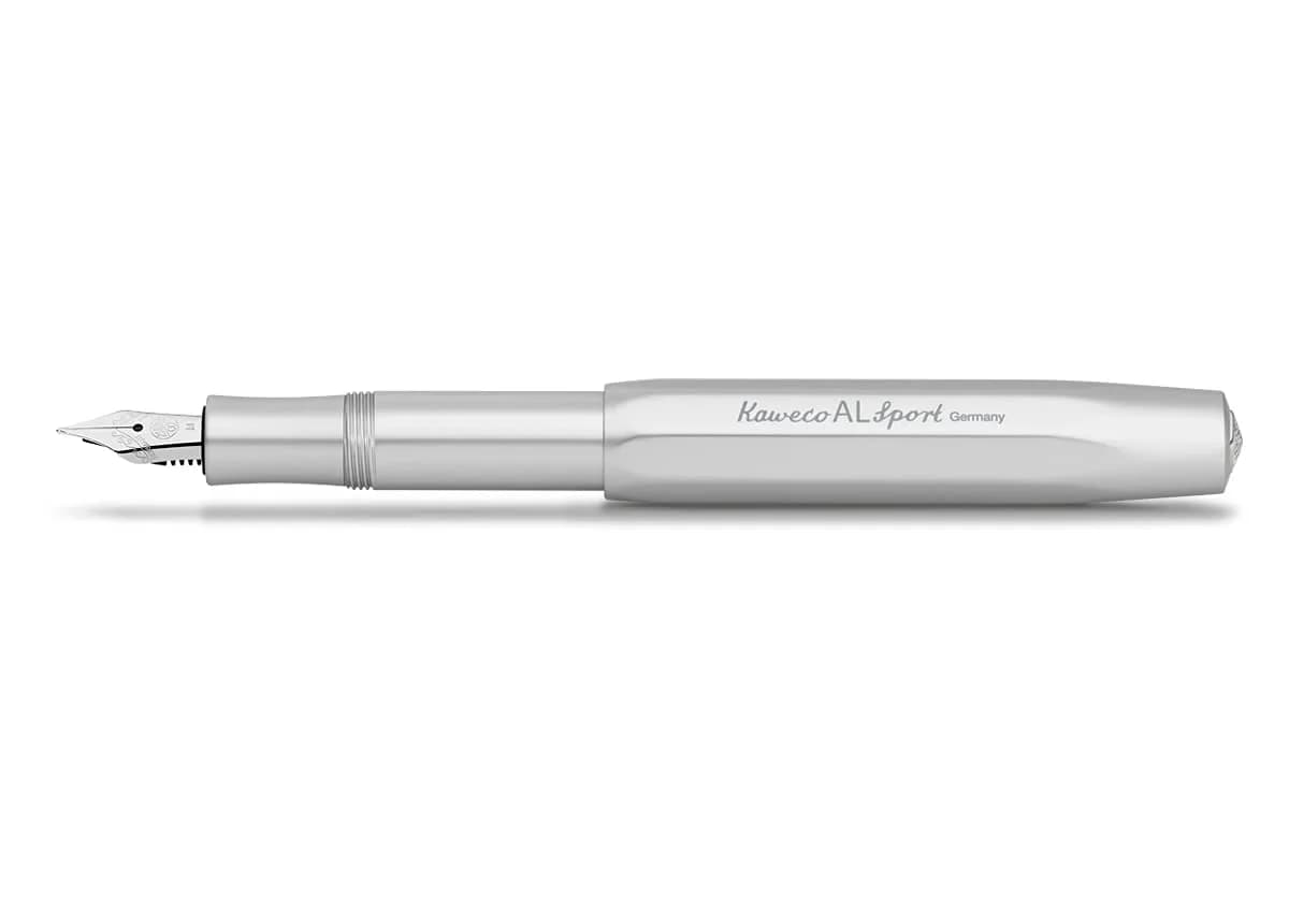 Kaweco AL SPORT Fountain Pen Anthracite Medium Nib | Premium Aluminium Body, Made in Germany Nib — Silver / Medium