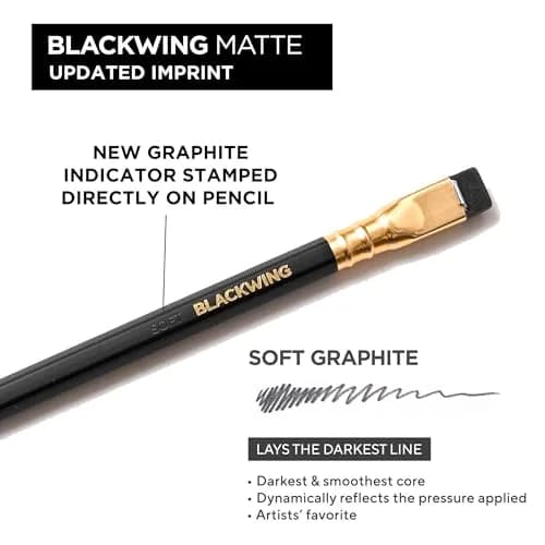 Blackwing Matte Pencils, Soft Graphite for Writing & Drawing, 12 Count | Premium Japanese Graphite thumbnail 3