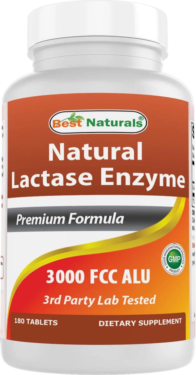 Best Naturals Lactase Enzyme Tablets 180 Count | Supports Dairy Digestion & Lactose Tolerance - main product image