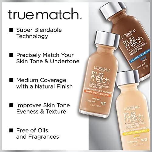 L'Oréal Paris True Match Super-Blendable Liquid Foundation Cappuccino N8 30ml (1 Fl Oz) | Natural Finish Foundation thumbnail 4