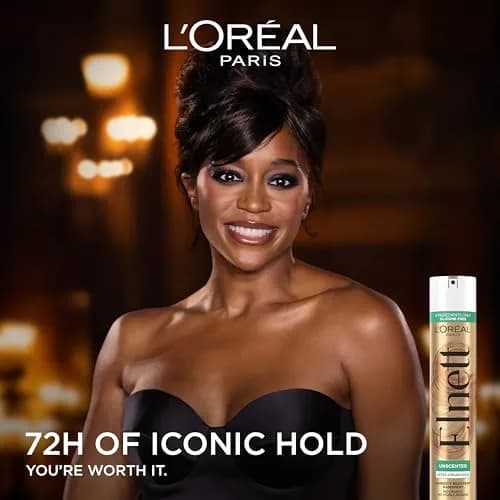 L'Oreal Paris Elnett Unscented Hairspray, Extra Strong Hold 312ml (11 oz) | Humidity Resistant Frizz Control thumbnail 2
