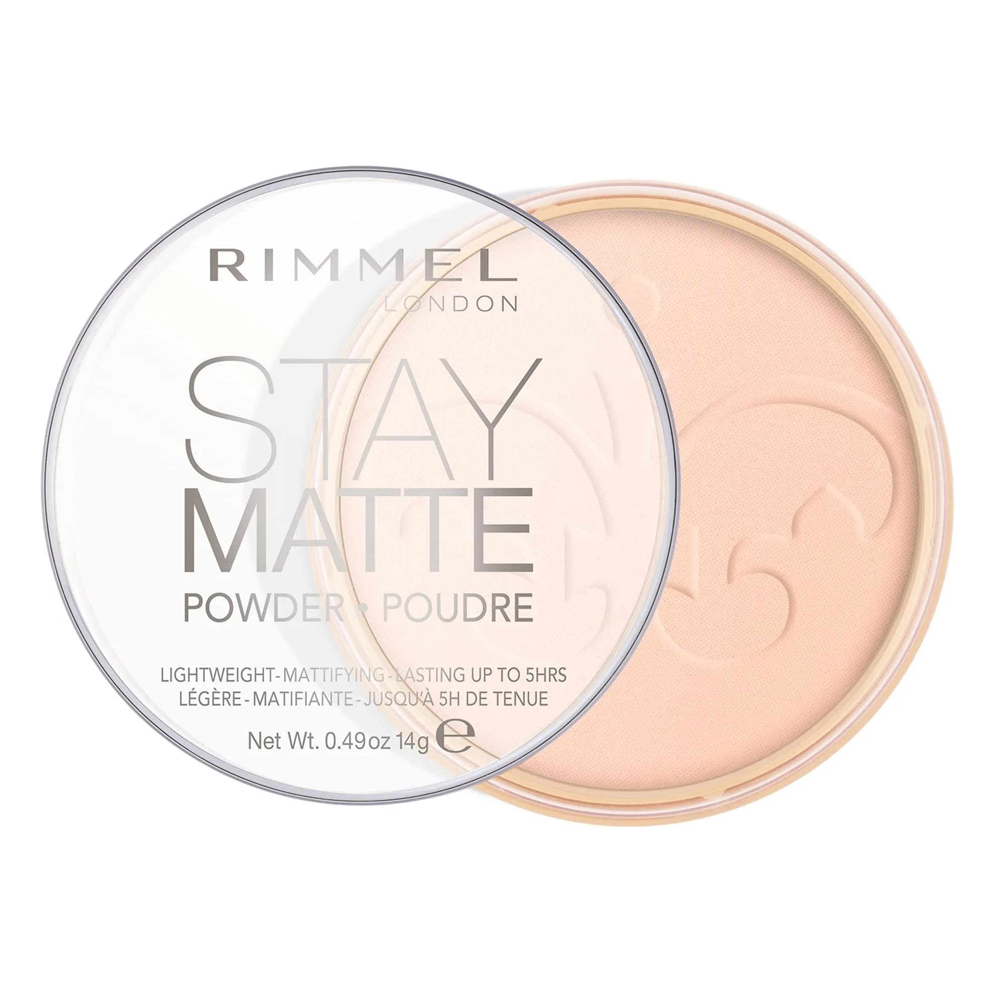 Rimmel Stay Matte Pressed Powder 0.49oz | High Coverage, Shine Control, Humidity-Proof — Pink