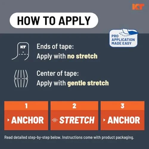 KT Tape Pro Synthetic Kinesiology Athletic Tape 20 Precut Strips 10" Stealth Beige | Supports Muscles & Joints thumbnail 4