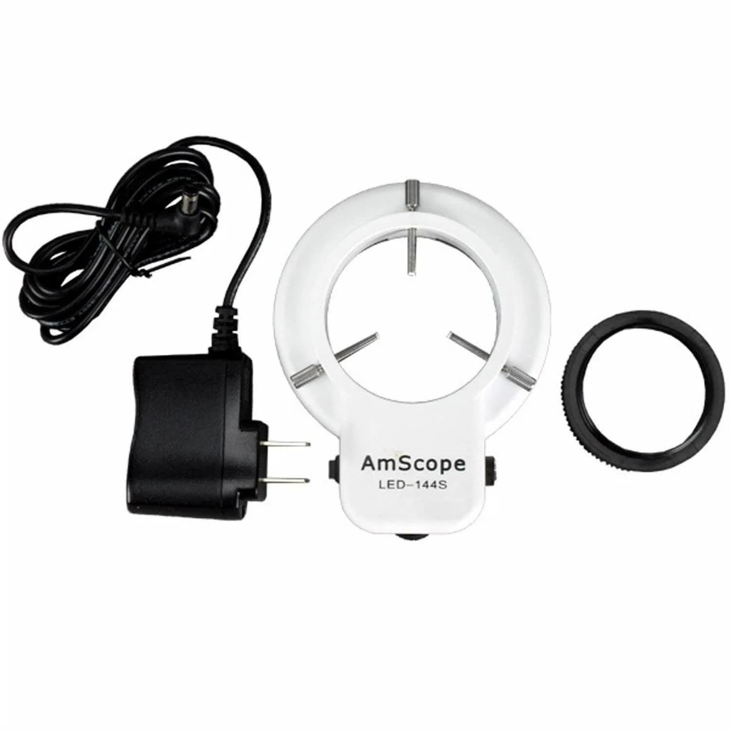 AmScope LED-144S LED Adjustable Microscope Ring Light with 48mm Adapter | 144 Bright White LEDs - main product image