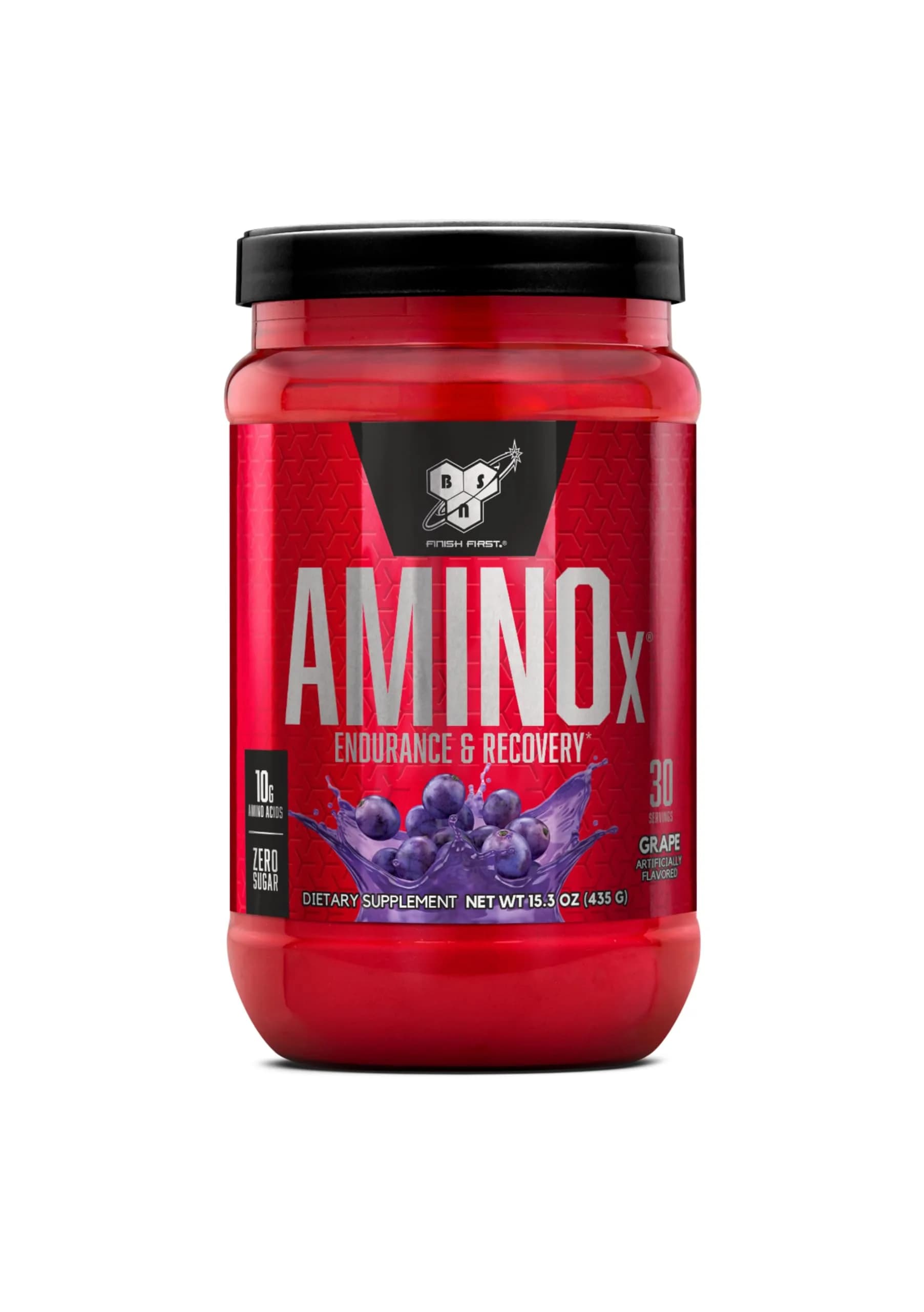 BSN Amino X BCAAs Recovery Powder Fruit Punch 435 g (15.3 oz) | Supports Muscle Recovery & Endurance — Grape / 15.34 Ounce (30 Servings
