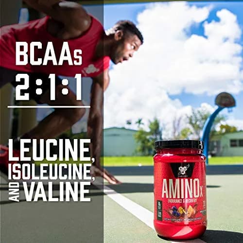 BSN Amino X Recovery Powder with BCAAs 30 Servings | Zero Sugar, Grape Flavor, 15.34 Oz thumbnail 5