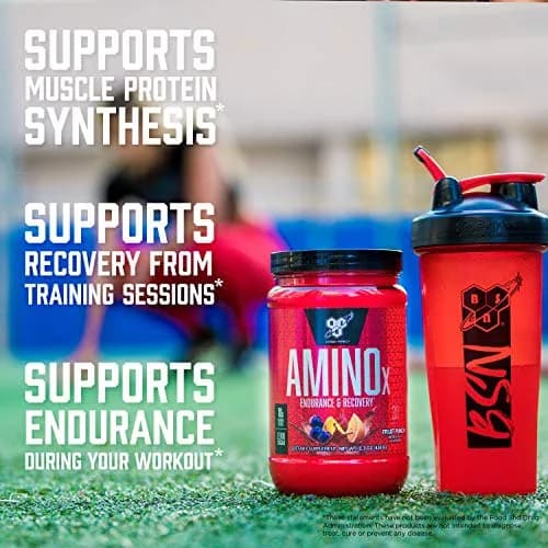 BSN Amino X Recovery Powder with BCAAs 30 Servings | Zero Sugar, Grape Flavor, 15.34 Oz thumbnail 3