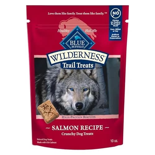 Blue Buffalo Wilderness Salmon Crunchy Dog Biscuits, Grain-Free, 283g (10 oz) | High Protein Nutrition for All Breeds thumbnail 1