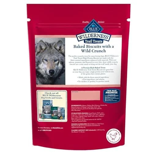 Blue Buffalo Wilderness Salmon Crunchy Dog Biscuits, Grain-Free, 283g (10 oz) | High Protein Nutrition for All Breeds thumbnail 2