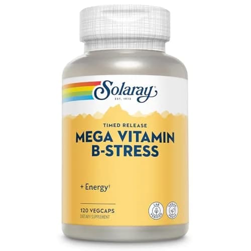 SOLARAY Mega Vitamin B-Stress Time Release, 120 VegCaps | Supports Energy & Immunity thumbnail 1