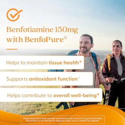Doctor's Best Benfotiamine 300mg Supplement, 60 Veggie Caps | Supports Nerve & Metabolic Health thumbnail 3