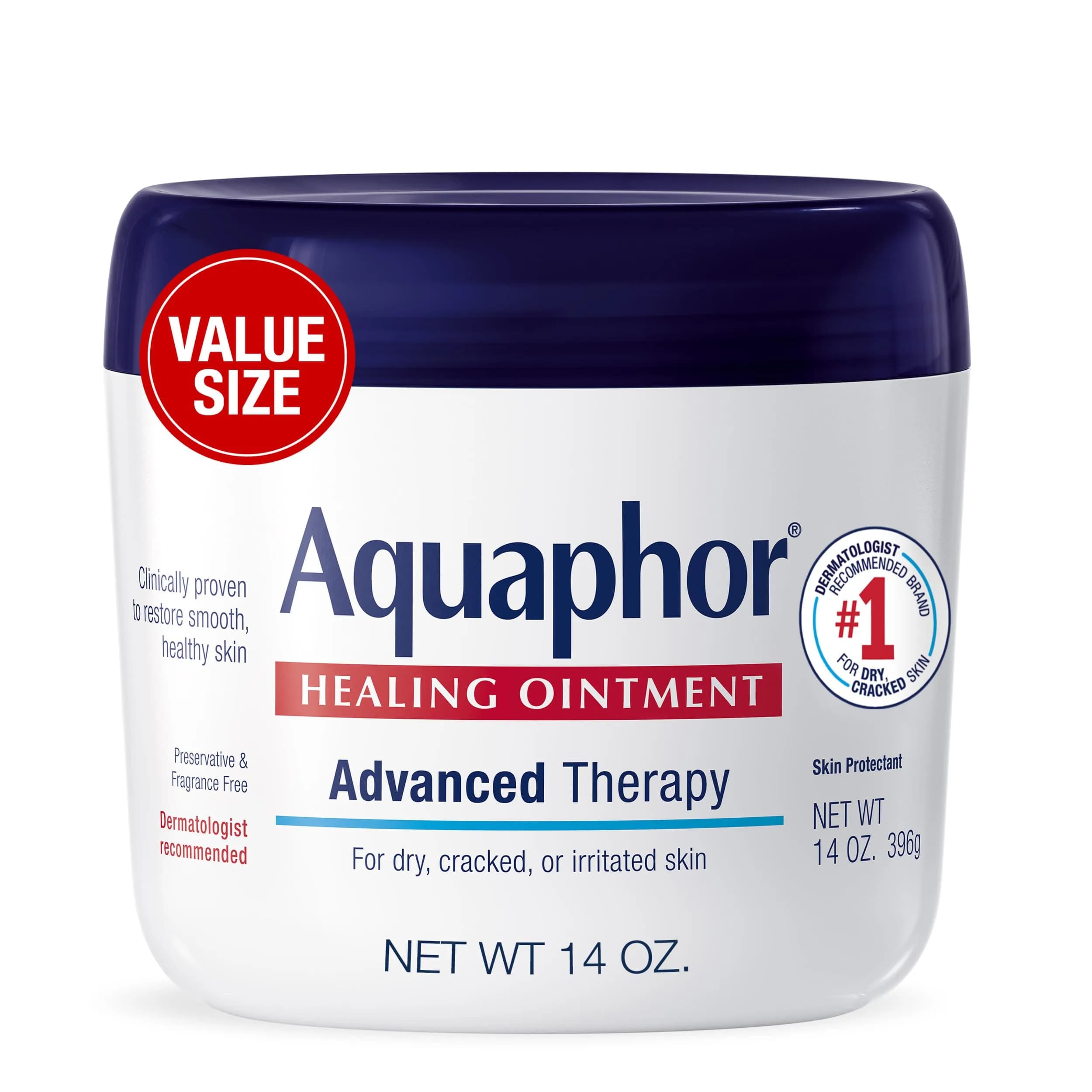 Aquaphor Advanced Therapy Healing Ointment Skin Protectant 400g (14 OZ) | Clinically Proven for Dry, Cracked Skin Relief