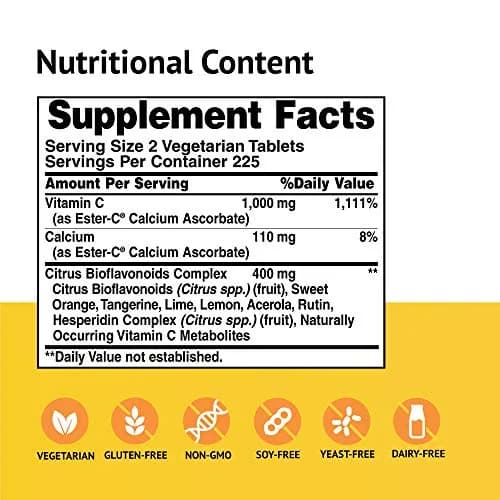 American Health Ester-C 500mg 450ct | Citrus Bioflavonoids Tablets for Immune Support thumbnail 2