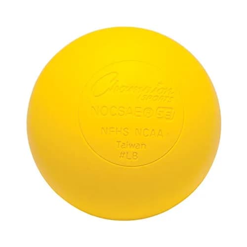 Champion Sports Official Lacrosse Balls - Yellow, 1-Pack (2.5 inch Diameter) | NCAA, NFHS, SEI Certified thumbnail 1
