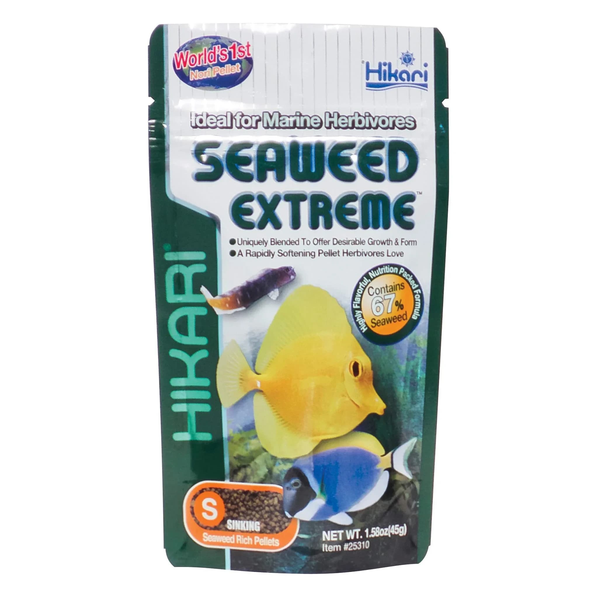 Hikari Seaweed Extreme Floating Pellets for Marine Herbivores 45g (1.58oz) | Promotes Growth & Immunity - main product image