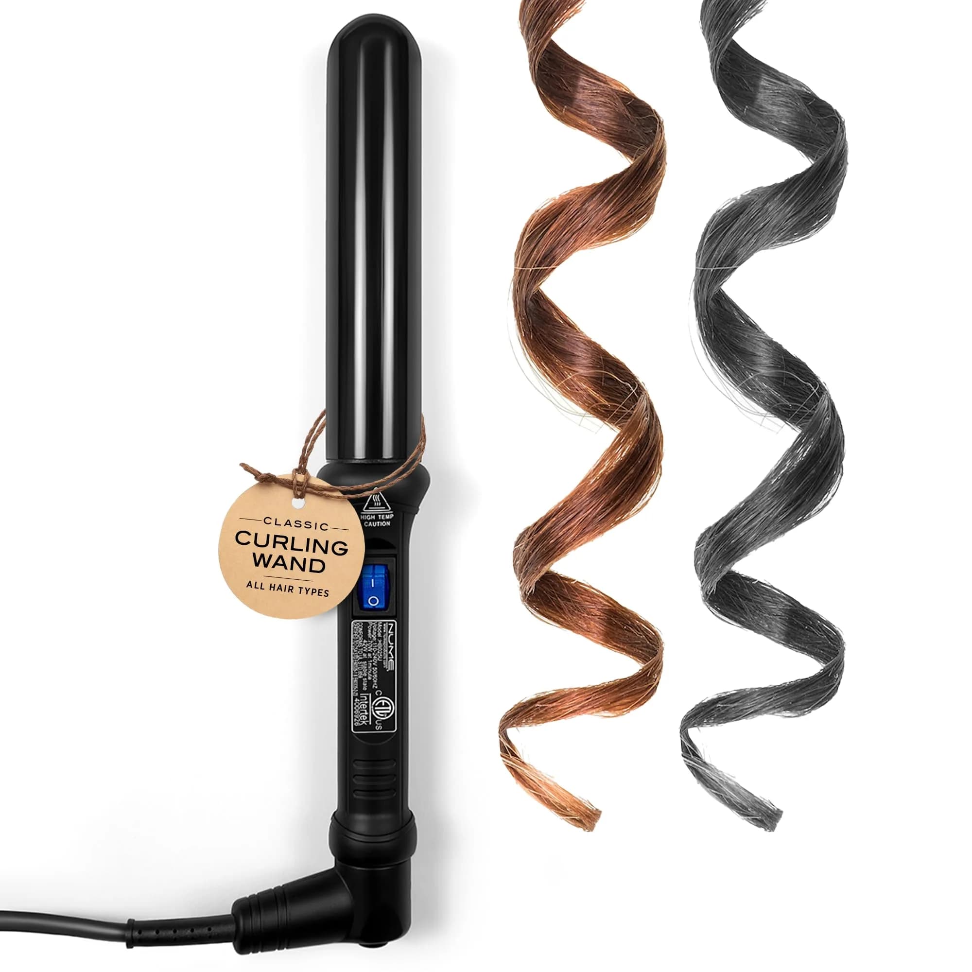 NuMe Classic Ceramic Curling Wand 3.18 cm (1.25 Inch) | Creates Beachy Waves & Loose Curls — 32 mm