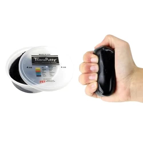 CanDo Theraputty Plus Hand Exercise Putty X-Firm Black 113g (4 oz) | Resistance for Hand Therapy & Grip Strengthening thumbnail 1