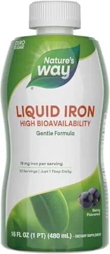 Nature's Way Liquid Iron Supplement Berry 473ml (16 Fl Oz) | Supports Red Blood Cell Production & Energy Metabolism thumbnail 1