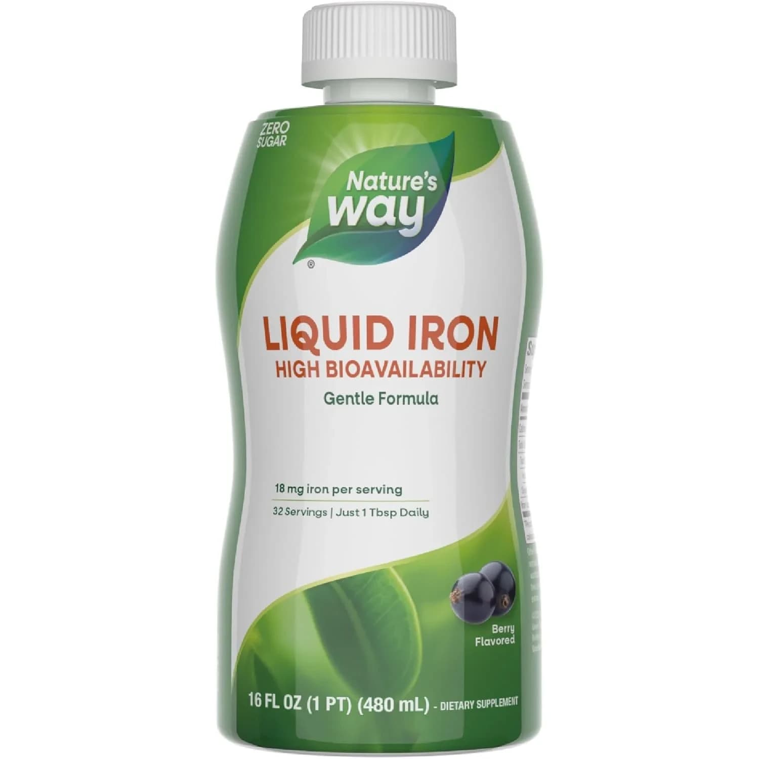 Nature's Way Liquid Iron Supplement Berry 473ml (16 Fl Oz) | Supports Red Blood Cell Production & Energy Metabolism - main product image