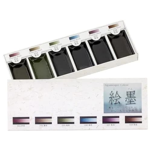 墨運堂 Sumikundo Watercolor Solid Ink 6 Color Set | 17.7cm x 5.5cm x 2.1cm thumbnail 1
