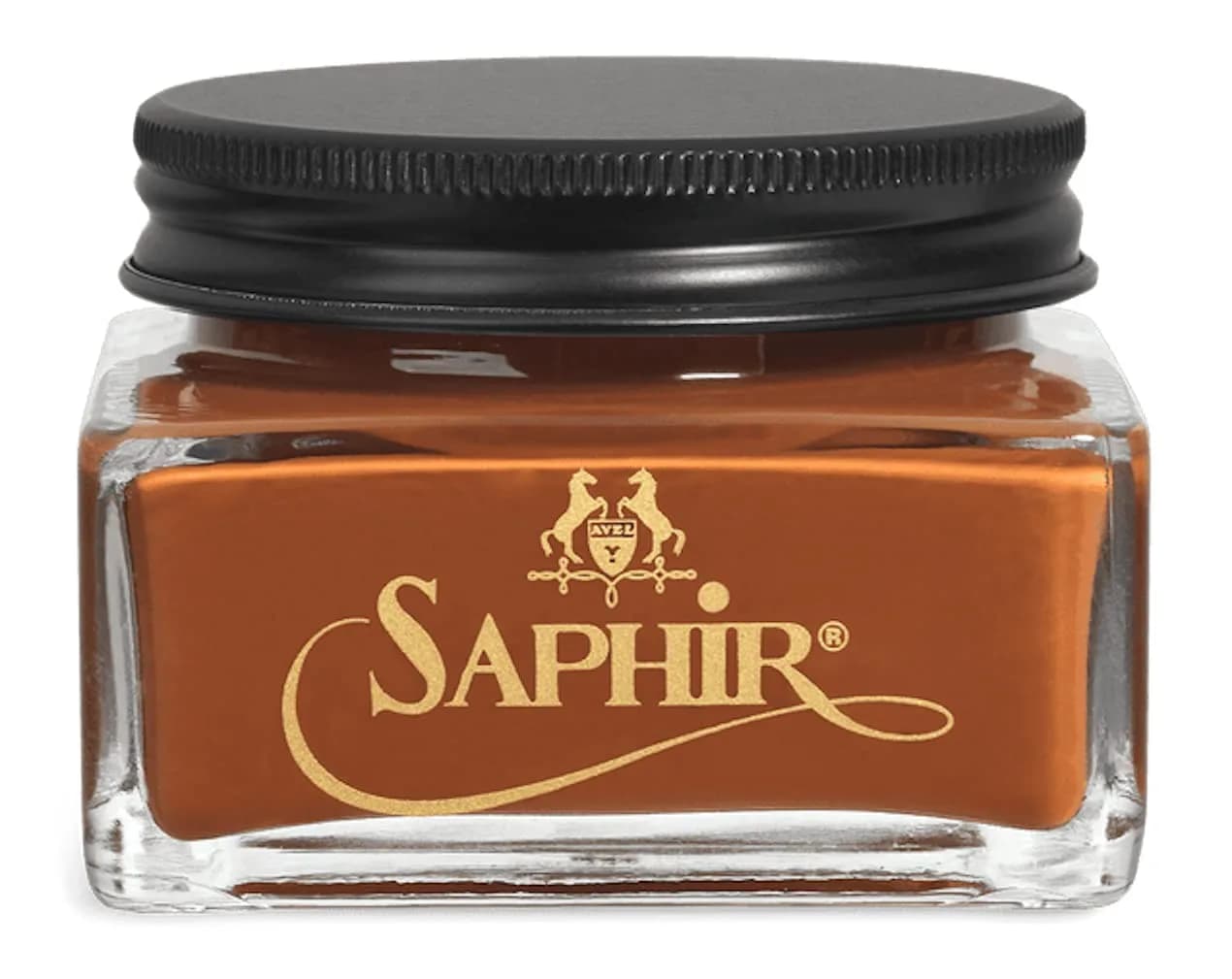 SAPHIR Pommadier Cream 75ml | Natural Leather Shoe Polish & Conditioner for Boots, Handbags - Cognac - main product image